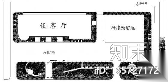 某高客站广场绿地景观规划图cad施工图下载【ID:165727172】