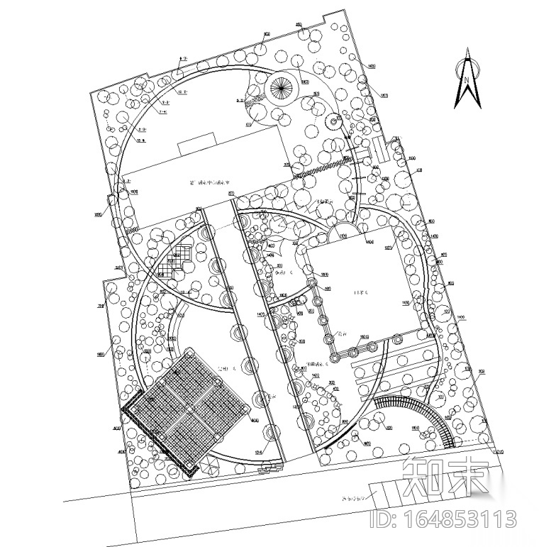 中式老年人公园CAD施工图施工图下载【ID:164853113】