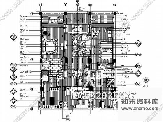 施工图浙江度假酒店客房室内装修CAD施工图含效果施工图下载【ID:532035637】