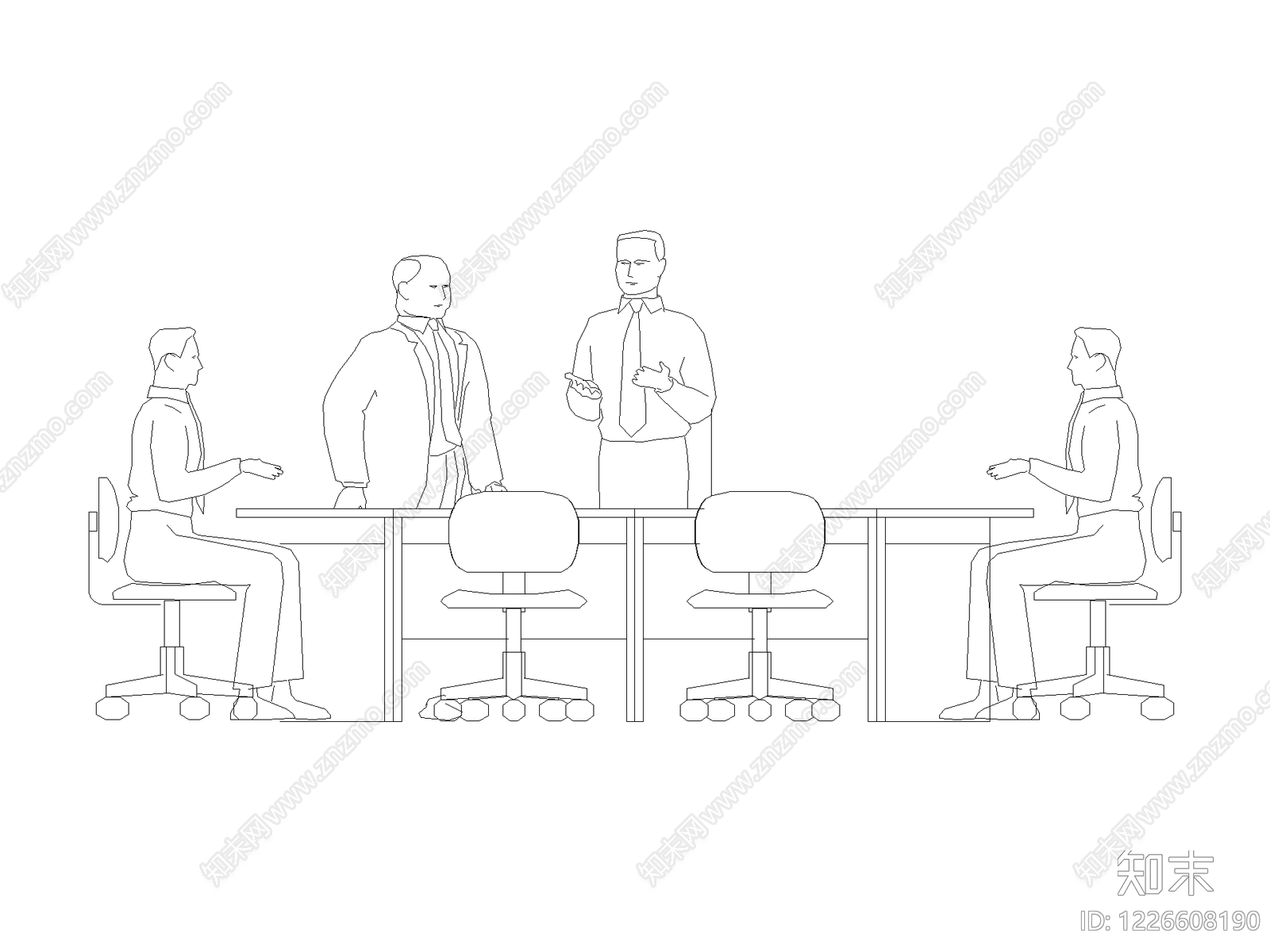现代人物CAD图纸