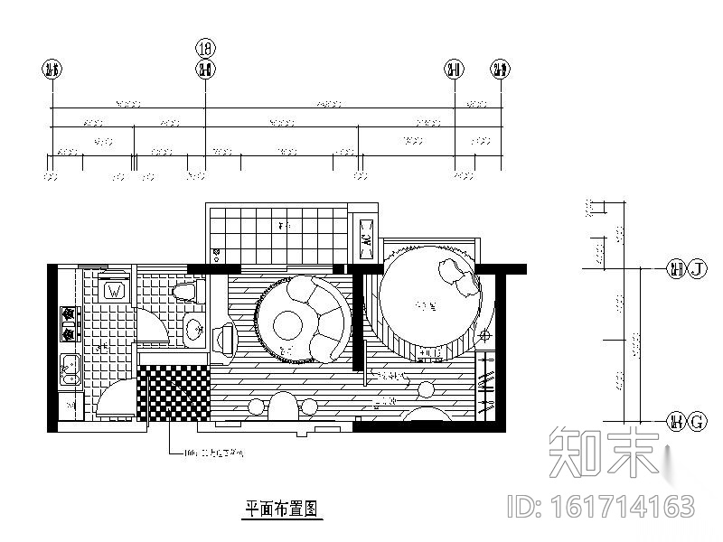 [深圳]现代一居室装修图Ⅱ施工图下载【ID:161714163】