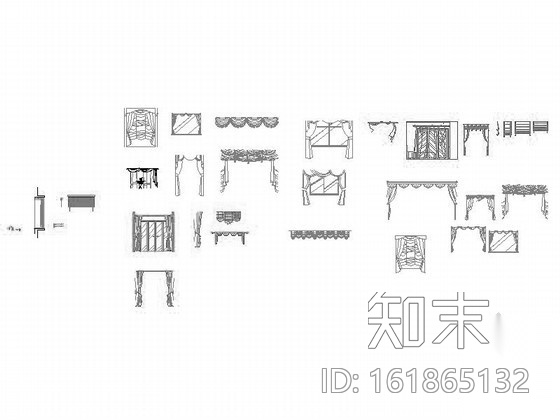 高档现代窗立面CAD图块cad施工图下载【ID:161865132】