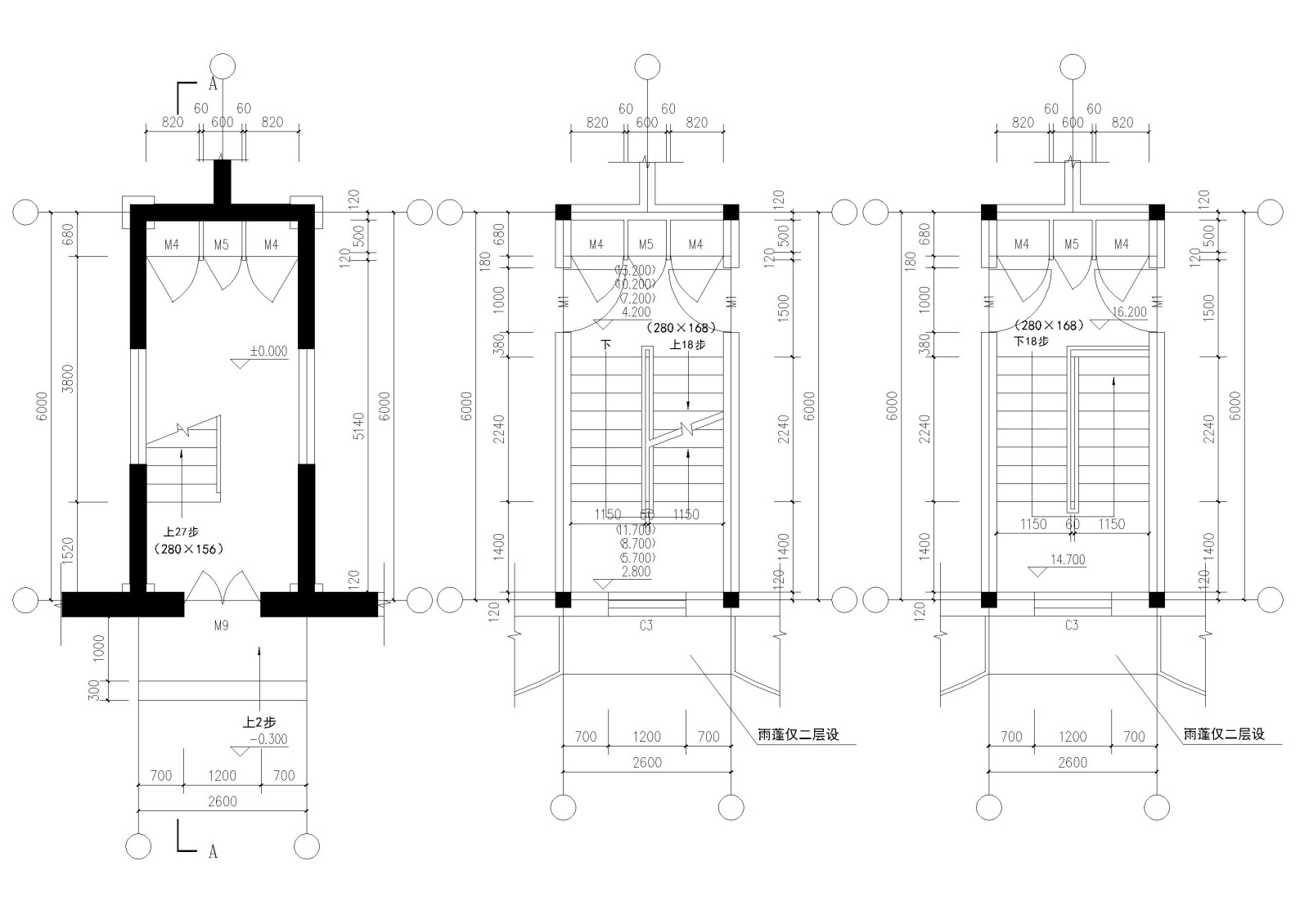 ​某六层多层住宅楼建筑施工图纸cad施工图下载【ID:160719138】