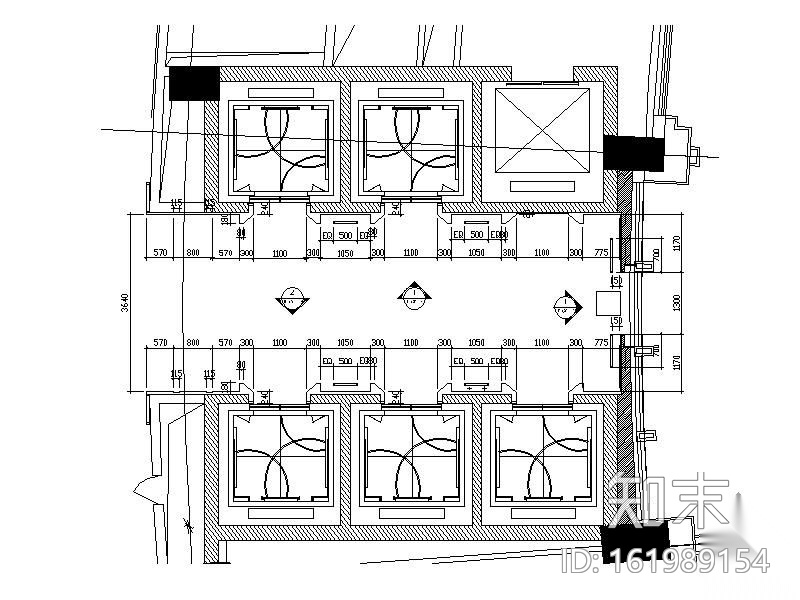 [苏州]洲际酒店电梯厅施工图施工图下载【ID:161989154】