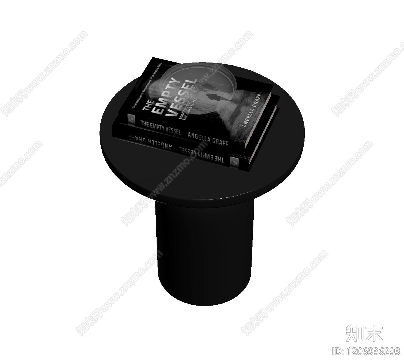 黑色圆柱边几3D模型下载【ID:1206936293】