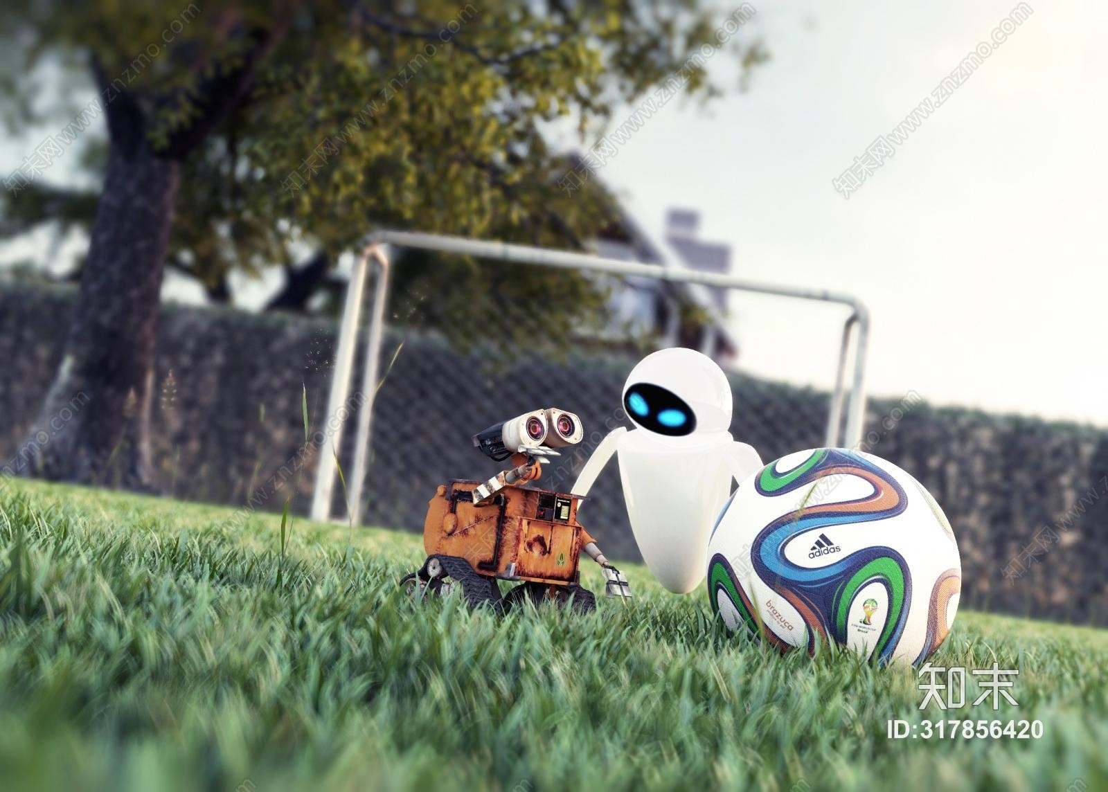 瓦力足球机器人3D模型下载【ID:317856420】