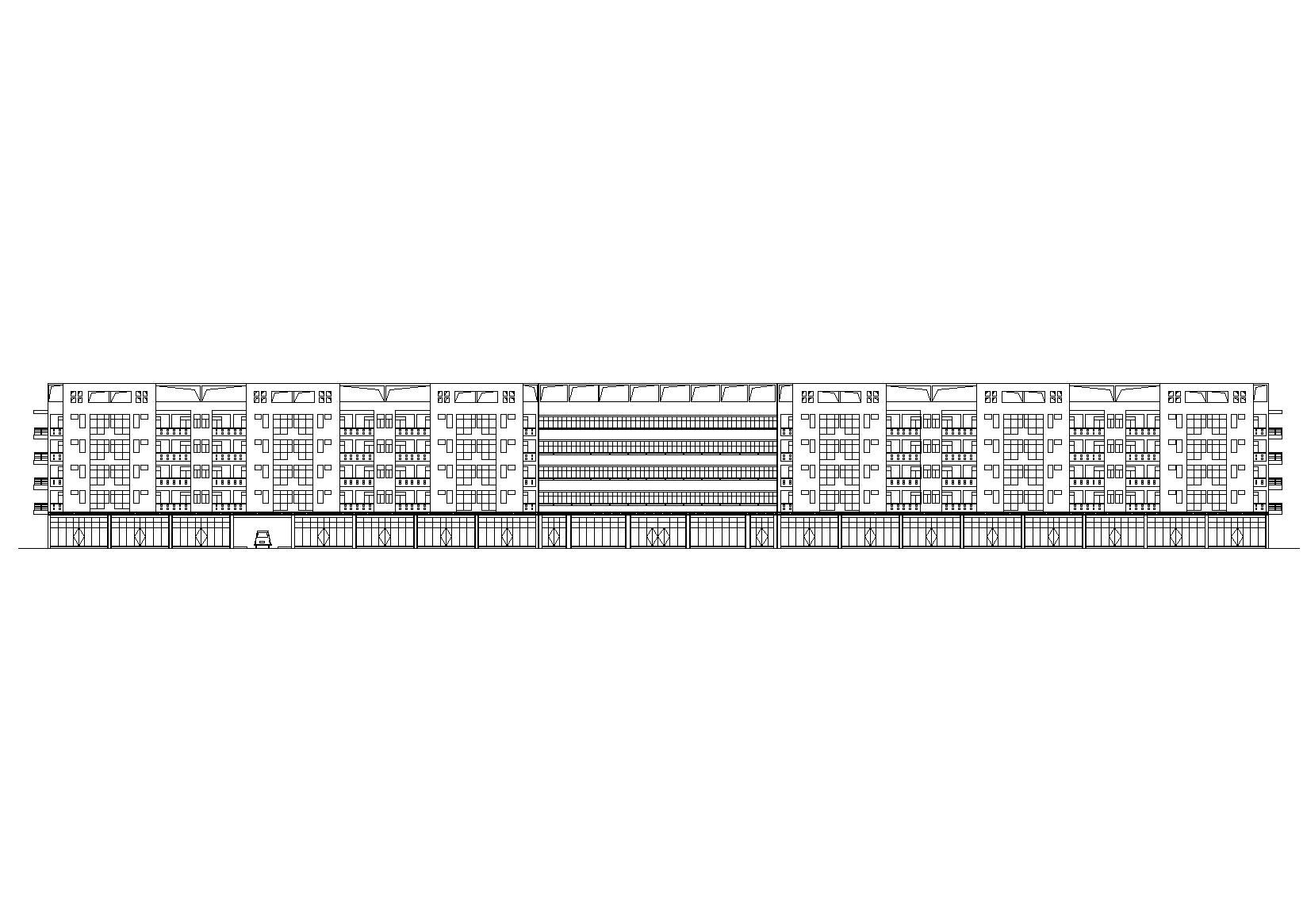 [广东]L型宿舍楼建筑施工图（含效果图）cad施工图下载【ID:164870156】