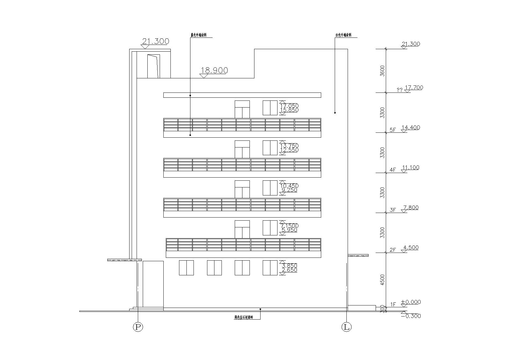 [广东]L型宿舍楼建筑施工图（含效果图）cad施工图下载【ID:164870156】