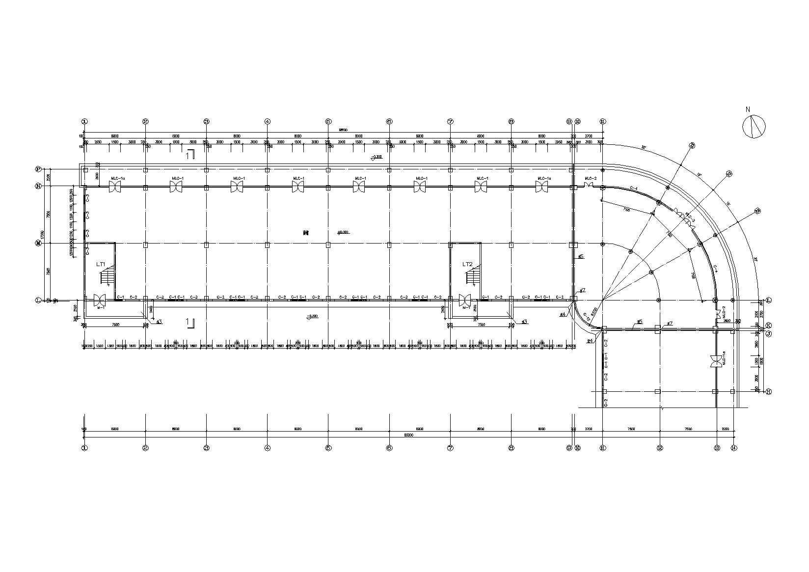 [广东]L型宿舍楼建筑施工图（含效果图）cad施工图下载【ID:164870156】