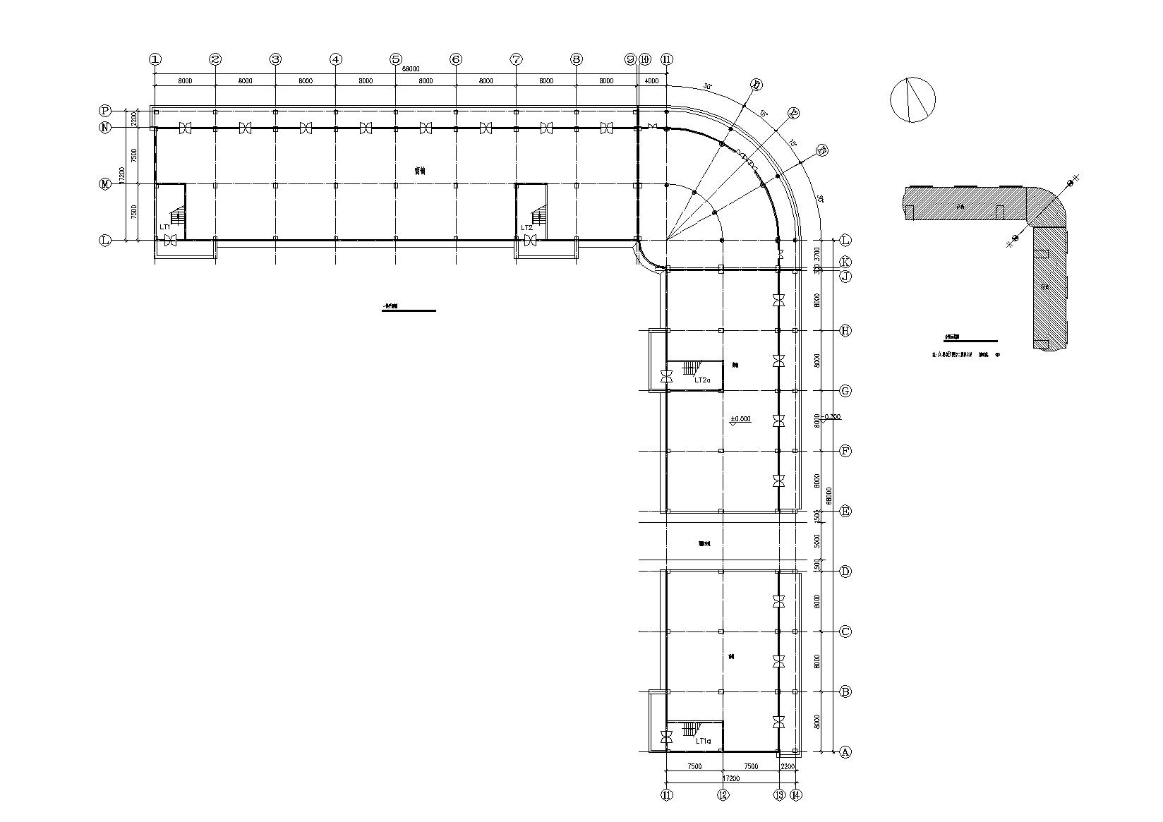 [广东]L型宿舍楼建筑施工图（含效果图）cad施工图下载【ID:164870156】