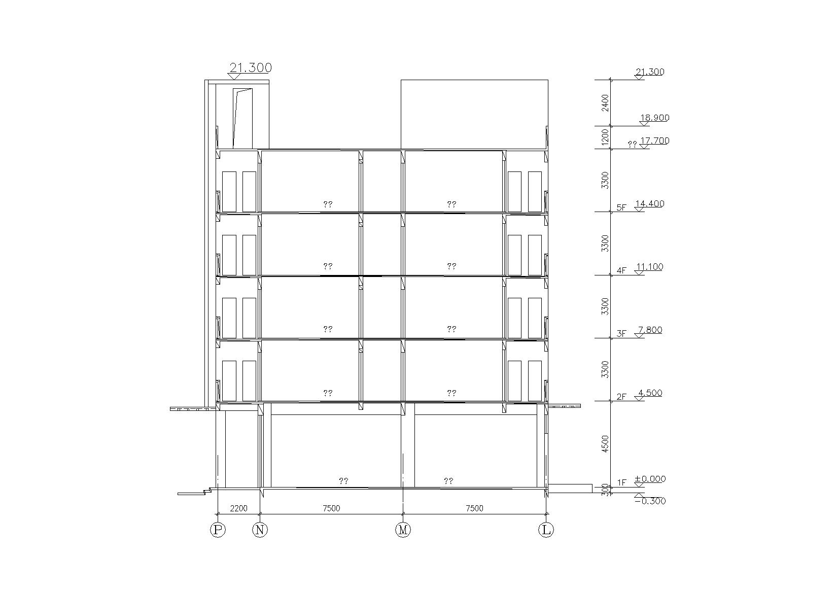 [广东]L型宿舍楼建筑施工图（含效果图）cad施工图下载【ID:164870156】