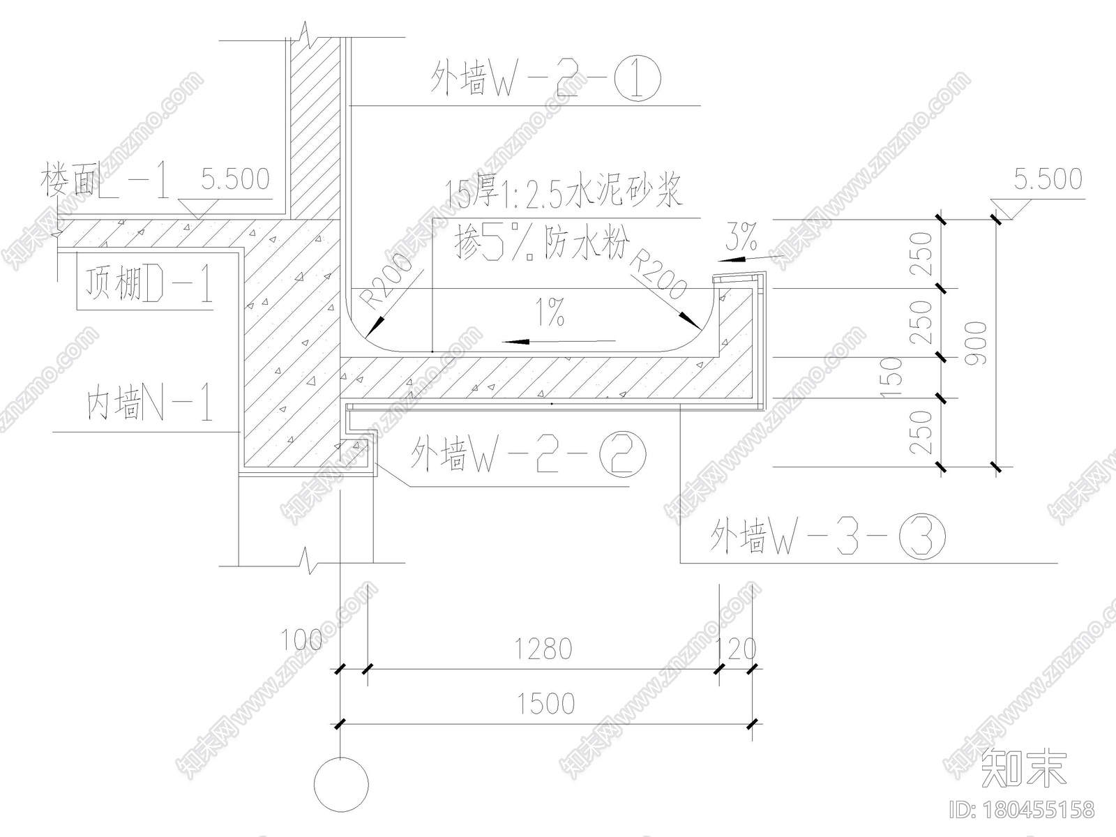 23个不锈钢，混凝土雨蓬节点大样详图施工图下载【ID:180455158】