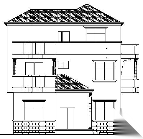 某农村三层别墅建筑方案图cad施工图下载【ID:149894112】