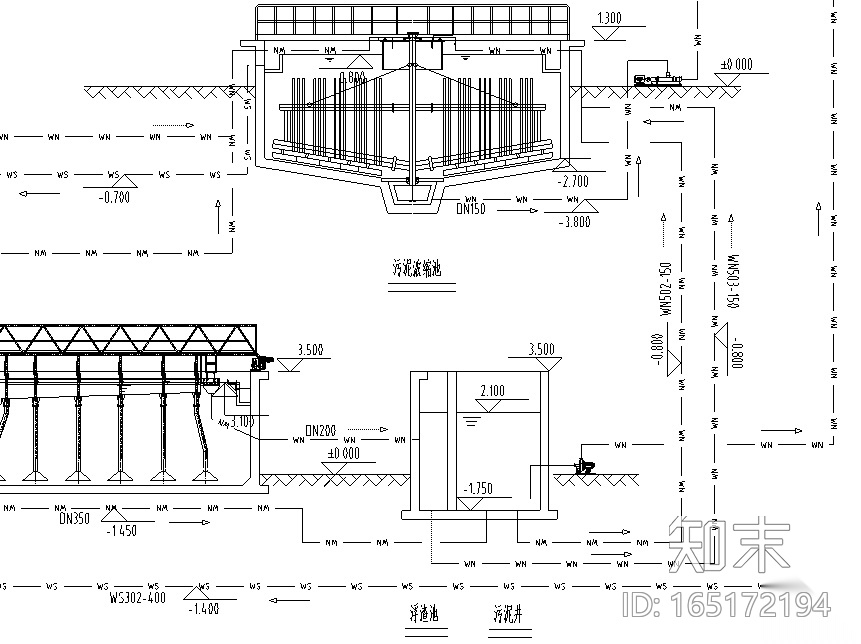 甲醇生产综合废水和生活污水综合处理厂给排水施工图（C...cad施工图下载【ID:165172194】