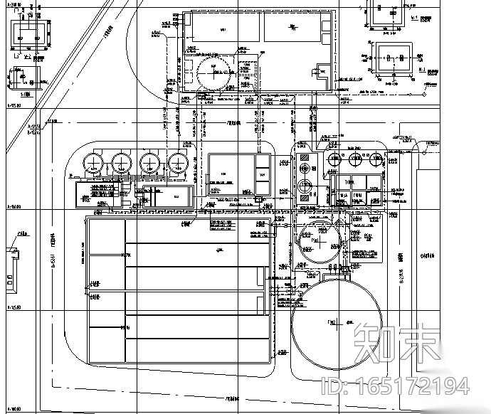 甲醇生产综合废水和生活污水综合处理厂给排水施工图（C...cad施工图下载【ID:165172194】