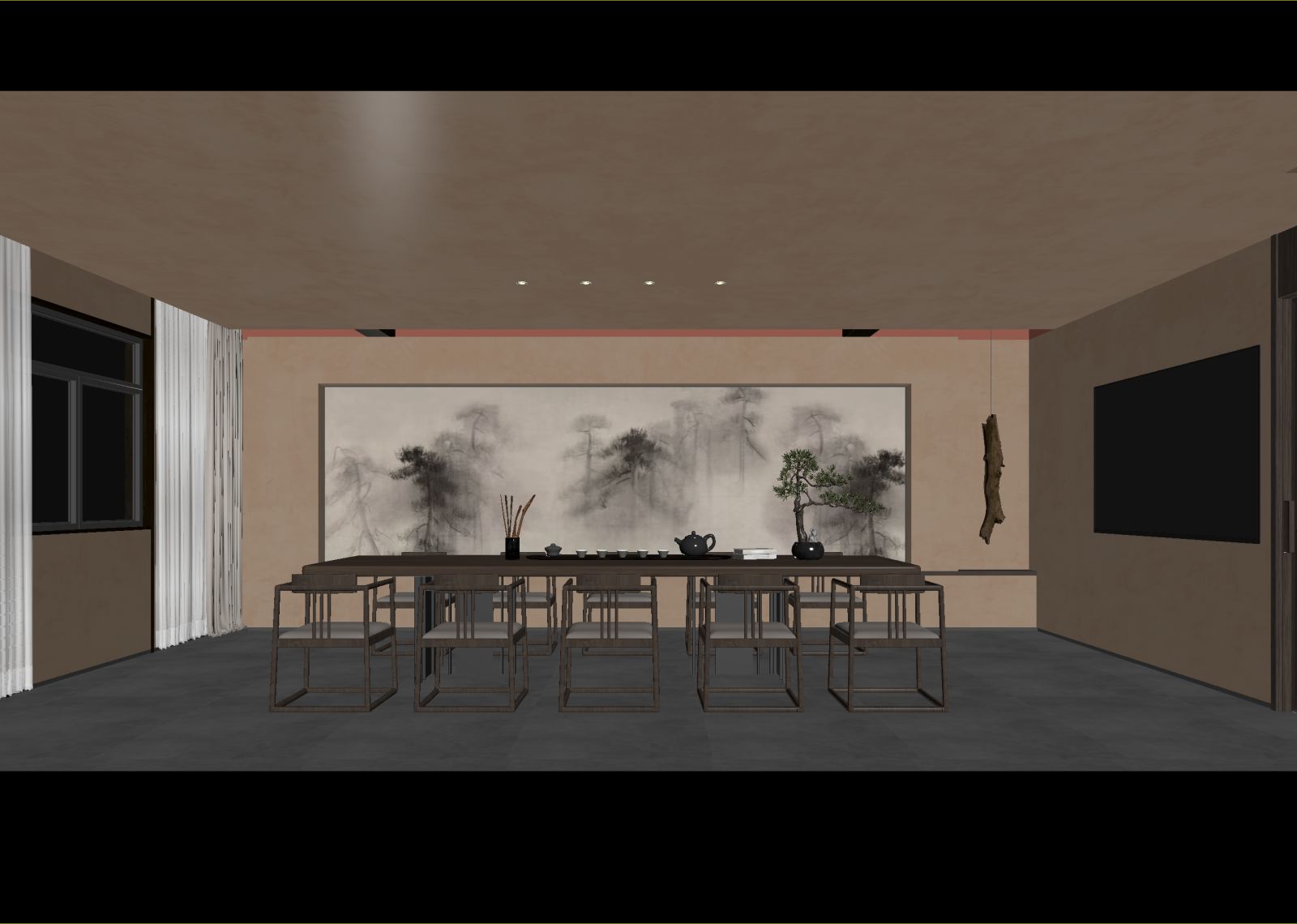 新中式茶室3D模型下载【ID:1214710777】