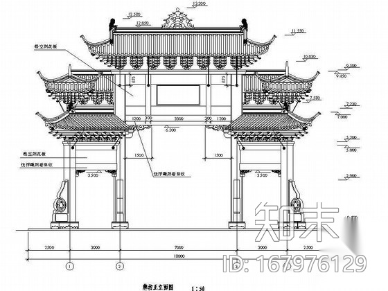 某园林古建牌楼设计施工图施工图下载【ID:167976129】