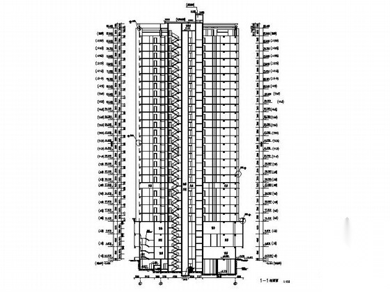 [深圳]某二十六层商住楼建筑施工图（烂尾楼改造）cad施工图下载【ID:165394193】