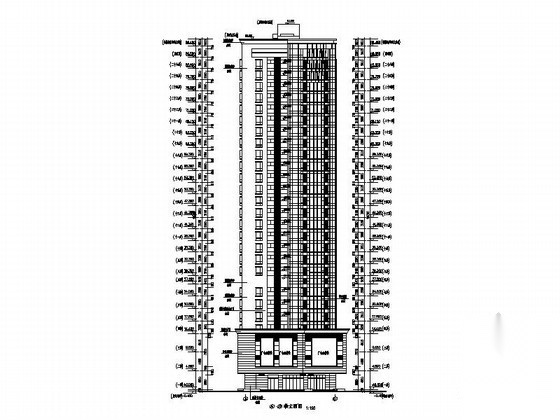 [深圳]某二十六层商住楼建筑施工图（烂尾楼改造）cad施工图下载【ID:165394193】