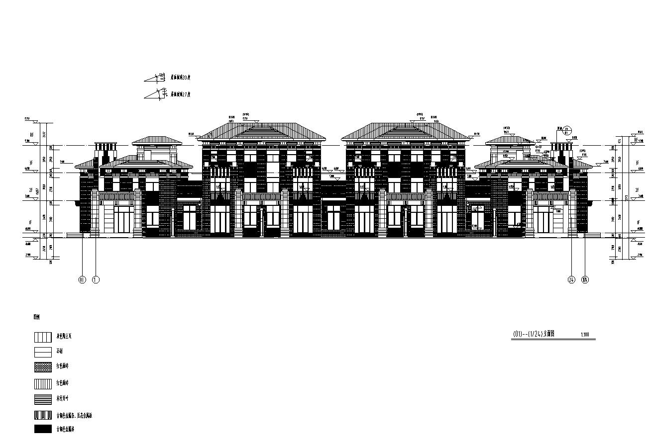 [山东]临沂北城新区新中式风格居住区建筑施工图设计施工图下载【ID:165620153】