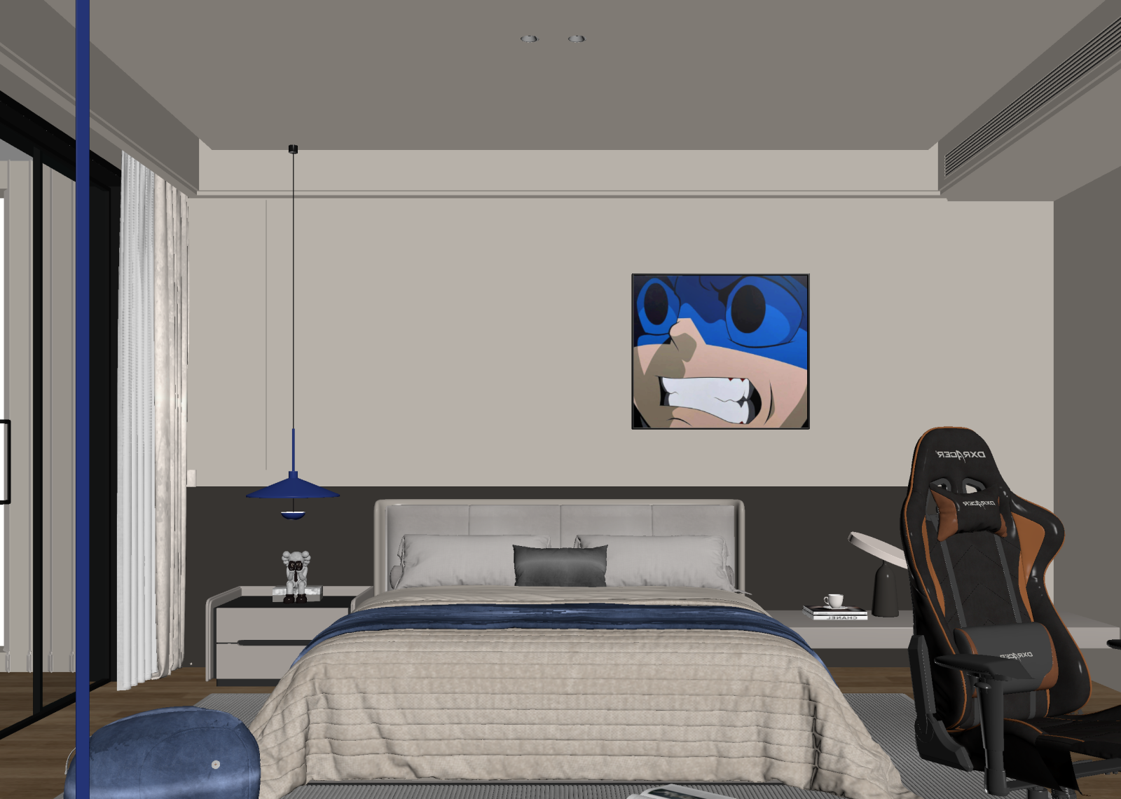 现代男孩房3D模型下载【ID:1214704722】
