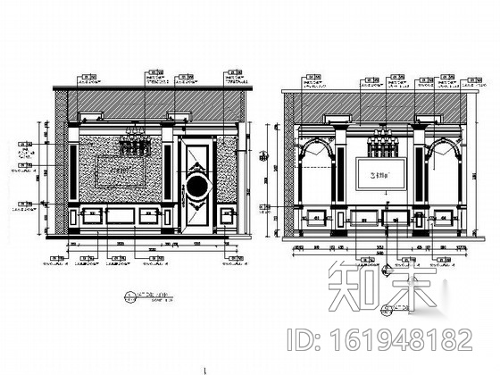 [天津]特色婚宴酒店大宴会厅包间施工图（含效果）cad施工图下载【ID:161948182】