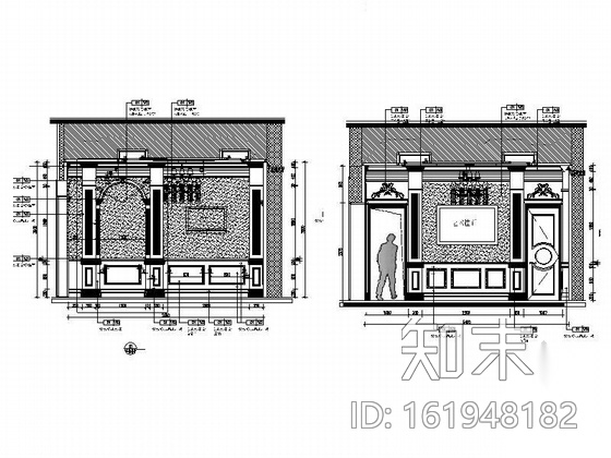 [天津]特色婚宴酒店大宴会厅包间施工图（含效果）cad施工图下载【ID:161948182】