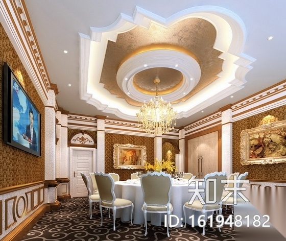 [天津]特色婚宴酒店大宴会厅包间施工图（含效果）cad施工图下载【ID:161948182】
