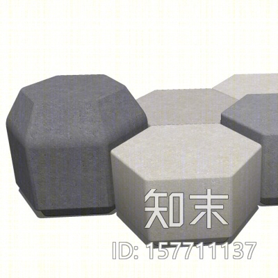 现代布艺凳子组合SU模型下载【ID:157711137】