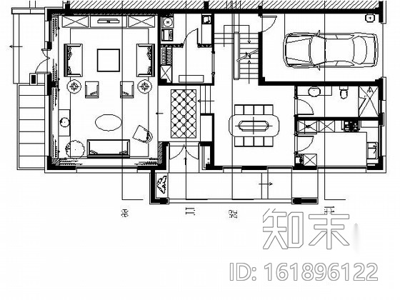 [杭州]某连排别墅PD型样板房图纸cad施工图下载【ID:161896122】