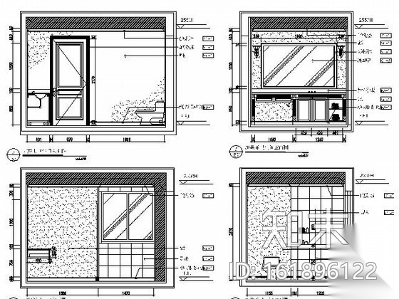 [杭州]某连排别墅PD型样板房图纸cad施工图下载【ID:161896122】