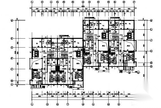 某三层框架结构联排别墅建筑施工图施工图下载【ID:149894104】