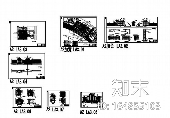 某小区主入口施工大样图cad施工图下载【ID:164855103】