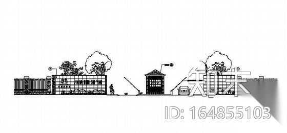 某小区主入口施工大样图cad施工图下载【ID:164855103】