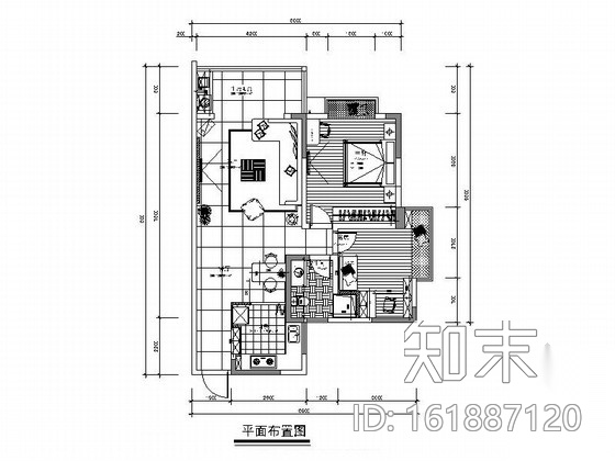 [毕业设计]某现代时尚两居室室内装修图（含效果模型）cad施工图下载【ID:161887120】