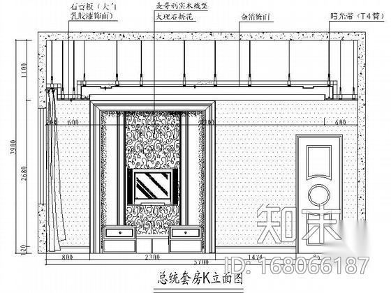 [石家庄]某商务会馆总统套房装修图cad施工图下载【ID:168066187】