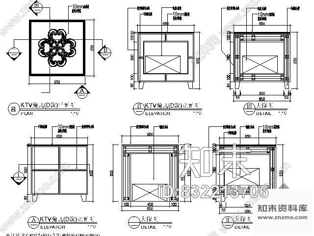 图块/节点KTV包房四款角几详图cad施工图下载【ID:832213706】