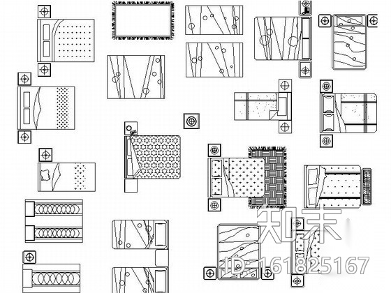 室内家具图库CAD图块下载cad施工图下载【ID:161825167】
