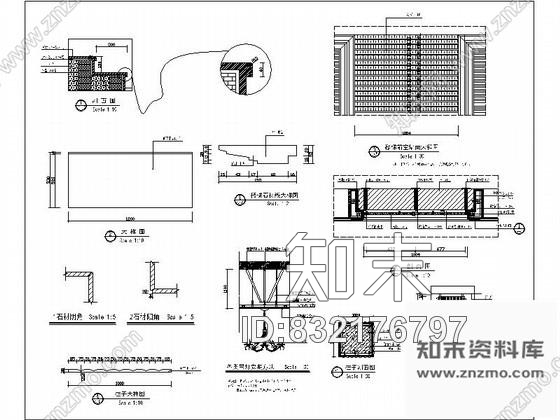 图块/节点墙面石材干挂详图及天花节点图cad施工图下载【ID:832176797】