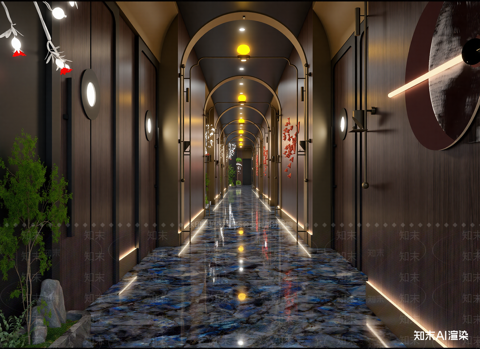 新中式酒店走廊3D模型下载【ID:1214784920】