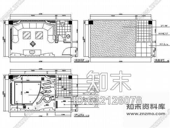 施工图时尚VIP包房装修图cad施工图下载【ID:632128078】