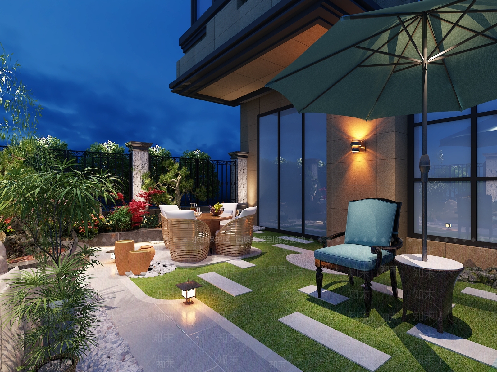 庭院花园藤椅室外藤椅阳台3D模型下载【ID:935272109】