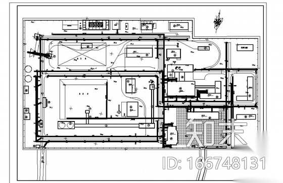 某工业广场室外给排水工程设计平面图cad施工图下载【ID:166748131】