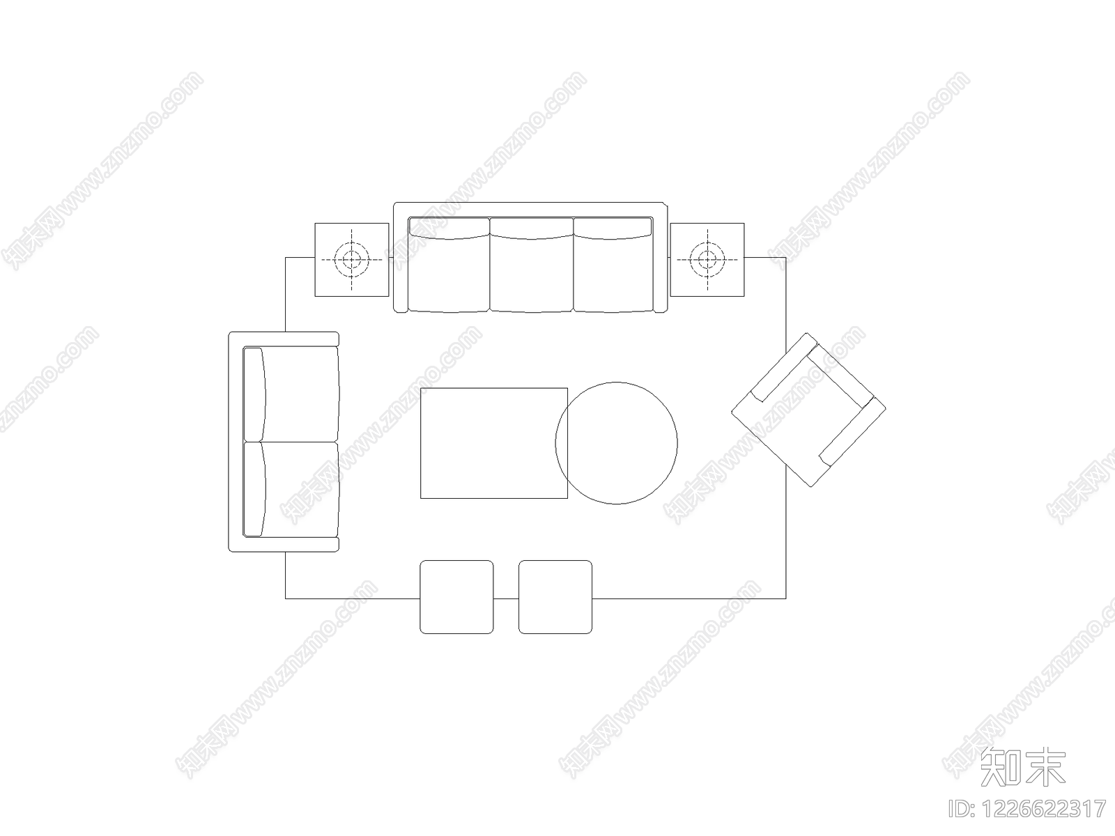 现代,意式沙发CAD图纸