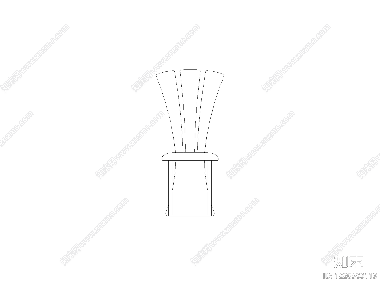 椅子cad施工图下载【ID:1226383119】