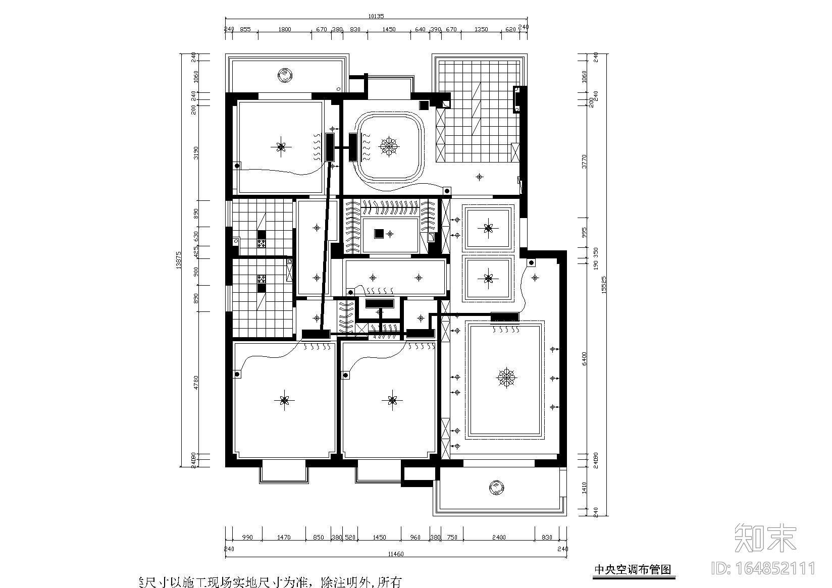 [学生]-毕业设计住宅施工图( 一）+报价表cad施工图下载【ID:164852111】