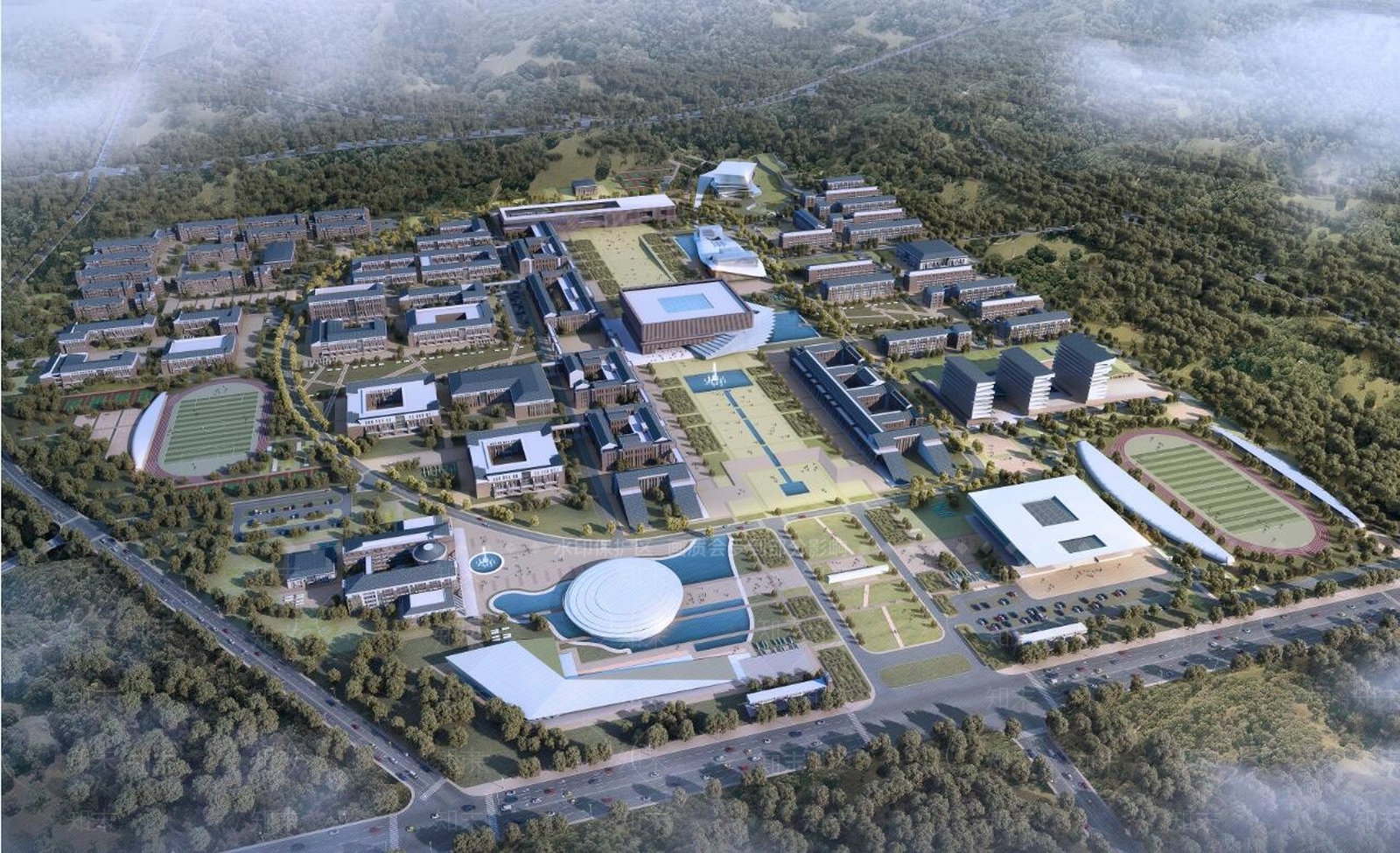 现代山西大学东山校区规划SU模型下载【ID:178441255】