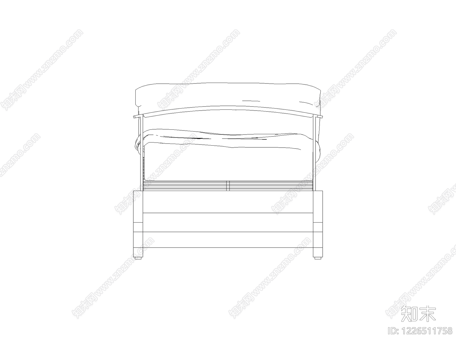 现代床CAD图纸