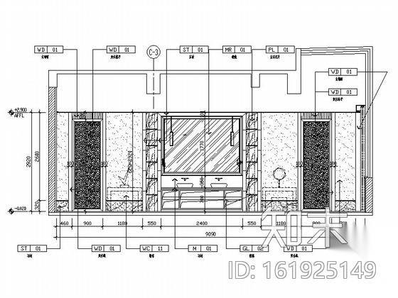 [江苏]优雅苏式会议酒店总统套房室内施工图cad施工图下载【ID:161925149】