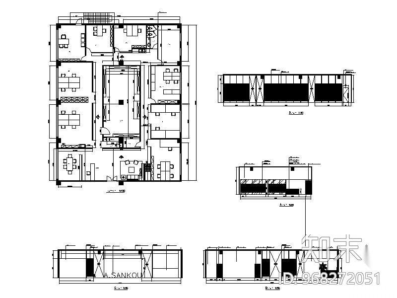 简约风格办公室装修图(含实景)cad施工图下载【ID:968272051】